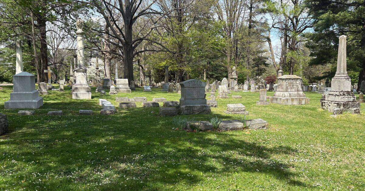Historic headstones and monuments at Lexington Cemetery in Lexington Kentucky